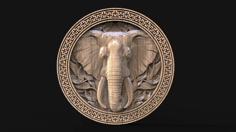 Elephant CNC 3D Print Model .c4d .max .obj .3ds .fbx .stl .blend 