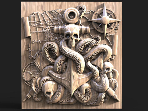 Anchor and tentacles CNC 3D Print Model