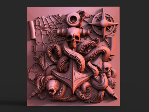 Anchor and tentacles CNC 3D प्रिंट मॉडल