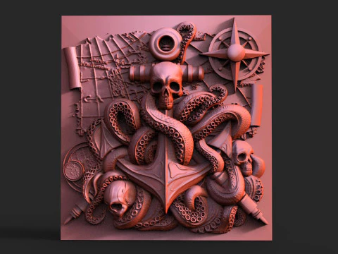 Anchor and tentacles CNC 3D Print Model