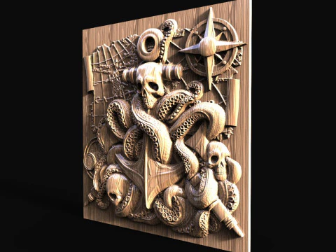 Anchor and tentacles CNC 3D Print Model