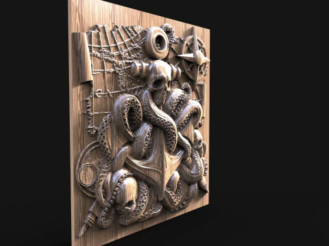 Anchor and tentacles CNC 3D Print Model