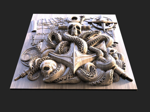 Anchor and tentacles CNC 3D प्रिंट मॉडल