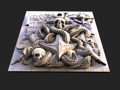 Anchor and tentacles CNC 3D Print Model