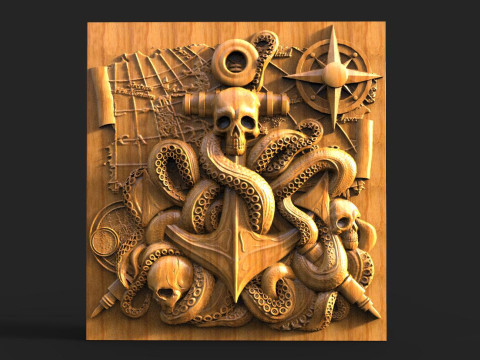 Anchor and tentacles CNC 3D प्रिंट मॉडल