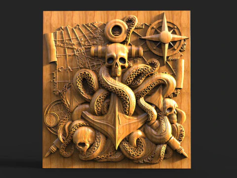 Anchor and tentacles CNC 3D Print Model