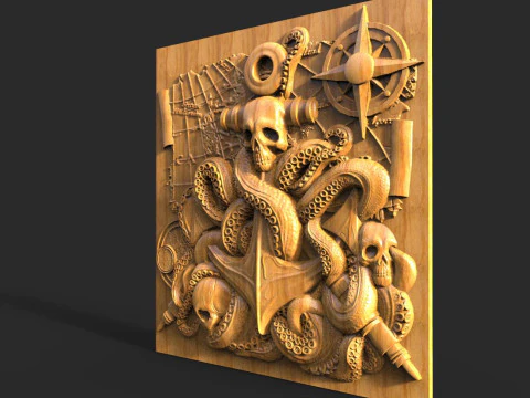 Anchor and tentacles CNC 3D Print Model