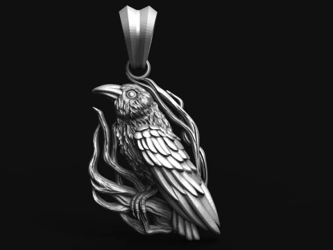 Ciondolo corvo Modello di stampa 3D