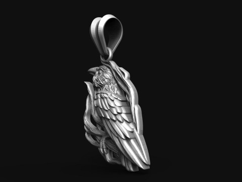 Crow pendant 3Dプリントモデル