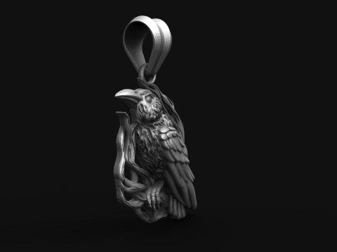 Crow pendant 3Dプリントモデル