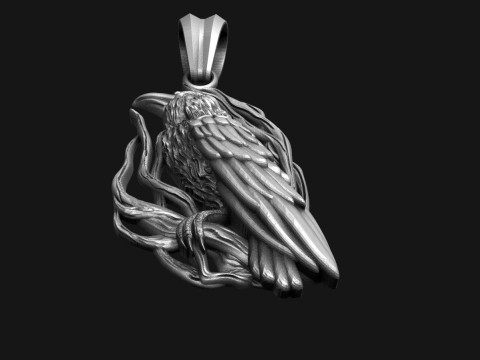 Crow pendant 3Dプリントモデル