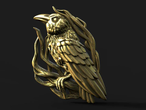 Crow pendant 3D Print Model