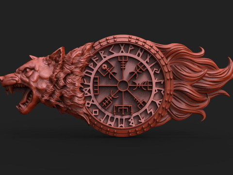 Viking wolf CNC 3D Print Model