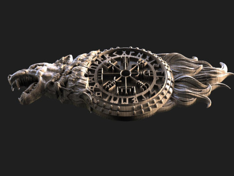 Viking wolf CNC 3D Print Model
