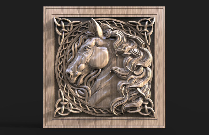 Celtic Horse CNC Modello di stampa 3D .c4d .max .obj .3ds .fbx .stl .blend 