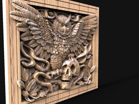 Owl and skull CNC Modello di stampa 3D