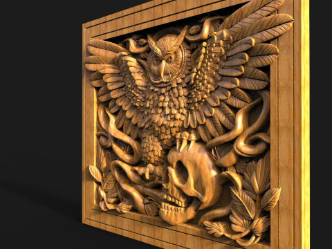 Owl and skull CNC Modello di stampa 3D