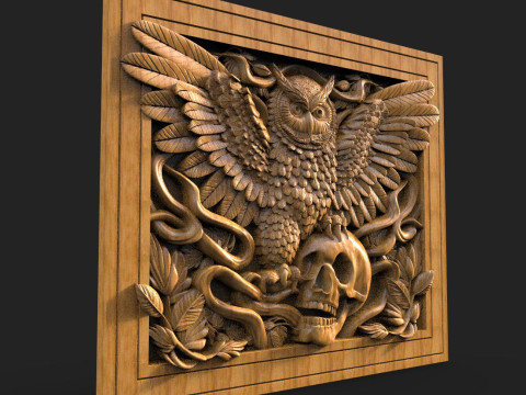 Owl and skull CNC Modello di stampa 3D