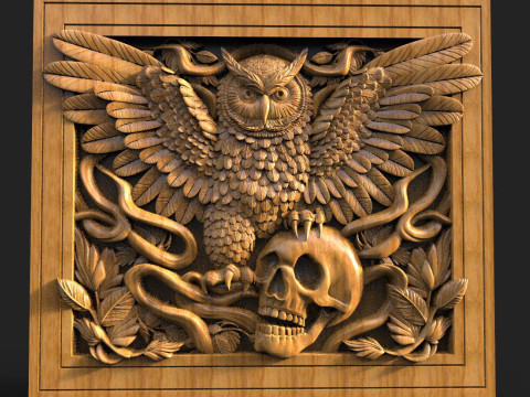 Owl and skull CNC Modello di stampa 3D