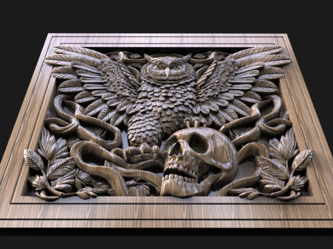 Owl and skull CNC Modello di stampa 3D
