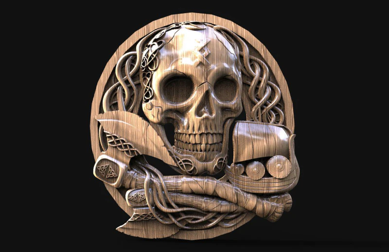 Viking skull CNC 3D Print Model .c4d .max .obj .3ds .fbx .stl .blend 