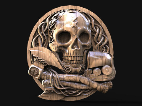 Viking skull CNC 3D Print Model