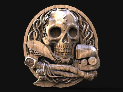 Череп викинга с ЧПУ 3D Принт Модель