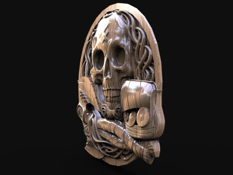 Viking skull CNC 3Dプリントモデル