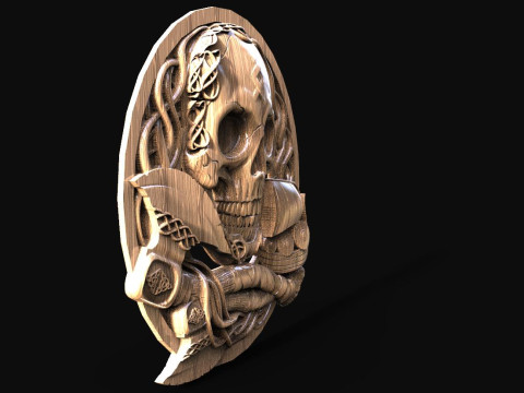 Viking skull CNC 3Dプリントモデル