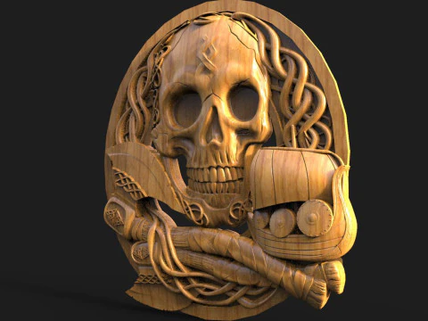 Viking skull CNC 3D Print Model