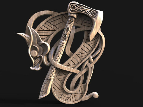 Viking Dragon CNC 3D Print Model