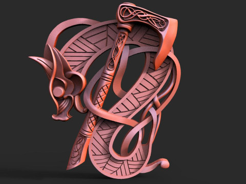 Viking Dragon CNC 3Dプリントモデル