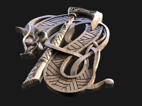 Viking Dragon CNC 3Dプリントモデル