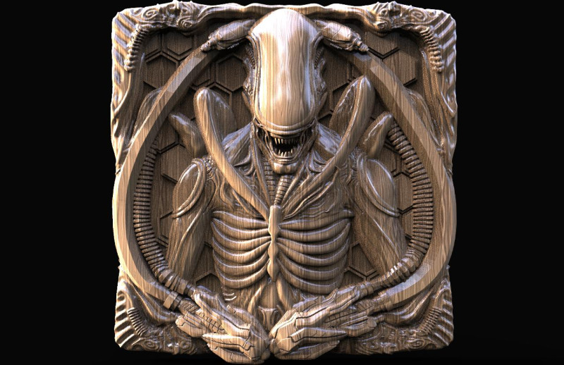 Alien Xenomorph CNC Modèles 3D en vedette .c4d .max .obj .3ds .fbx .stl .blend 