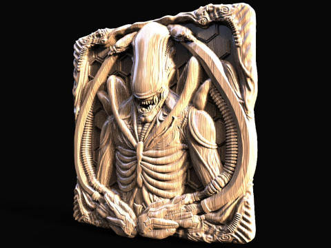 Alien Xenomorph CNC Modèles 3D en vedette