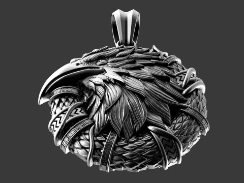 Crow pendant 3Dプリントモデル