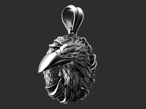 Crow pendant 3Dプリントモデル