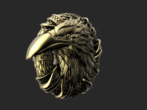 Crow pendant 3Dプリントモデル