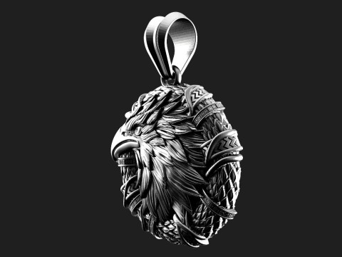 Crow pendant 3Dプリントモデル