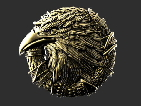 Crow pendant 3Dプリントモデル