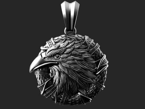 Кулон ворона 3D Принт Модель