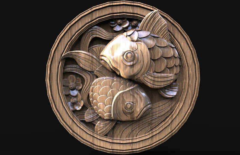 Fish CNC 3D Print Model .c4d .max .obj .3ds .fbx .stl .blend 