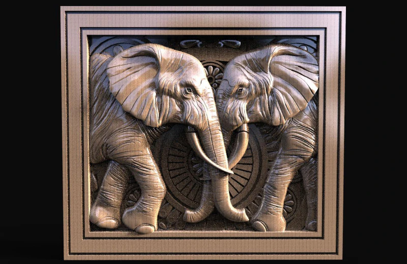 Elephant CNC 3D Print Model .c4d .max .obj .3ds .fbx .stl .blend 