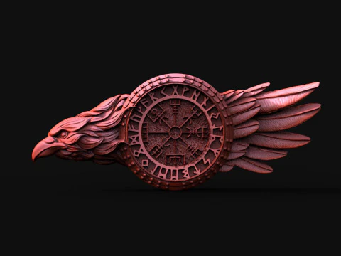 Viking crow CNC 3D Print Model