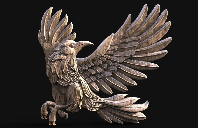 Crow CNC 3D Print Model .c4d .max .obj .3ds .fbx .stl .blend 