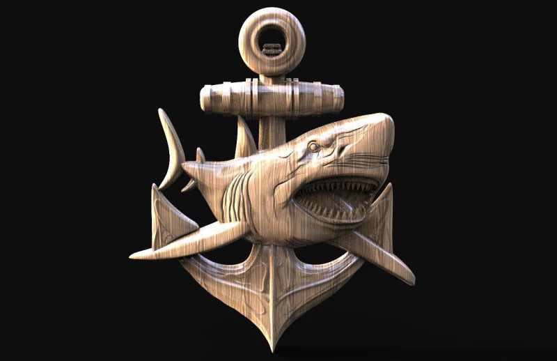 Shark CNC 3D Print Model .c4d .max .obj .3ds .fbx .stl .blend 