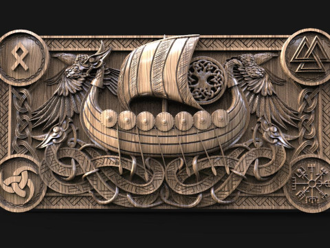 Viking ship CNC 3D 打印模型