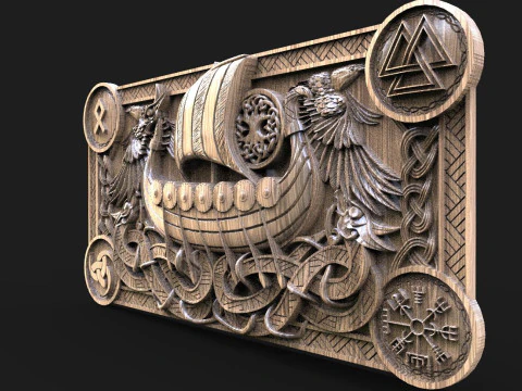 Vikingschip CNC 3D printmodel