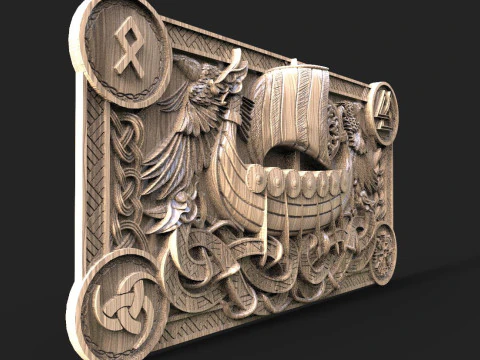 Vikingschip CNC 3D printmodel