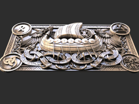 Viking ship CNC Model do druku 3D